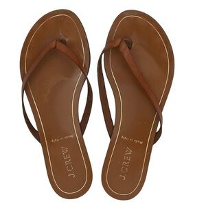 J. Crew Brown Italian Leather Thong Sandal Size 6